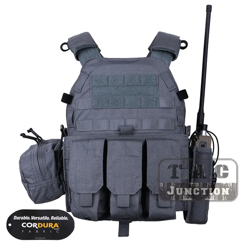 WG EmersonTactical страйкбол Жилет Модульный MOLLE LBT 6094A тарелка Перевозчик с Тройным Mag Чехлы и радио мешок, аксессуары мешок EM7440 - Цвет: WG