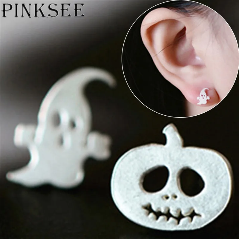 Серьги гвоздики в простом стиле PINKSEE корейские милые серьги виде тыквы на