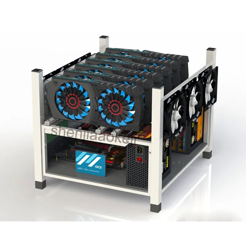 6 GPU графика карта шасси стойка открытый воздух добыча случае компьютер Шасси