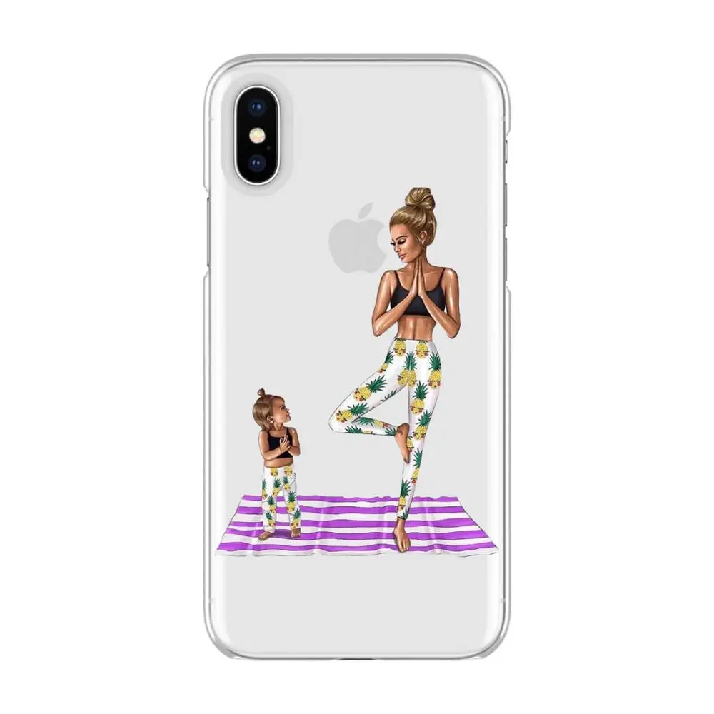 TPU Модный черный коричневый Чехол для мамы и девочки, королева, для iPhone Max XR XS X10 8PLUS 7PLUS 5 5SE 6 6 S, мягкий ТПУ, Женский чехол для телефона - Цвет: TPU