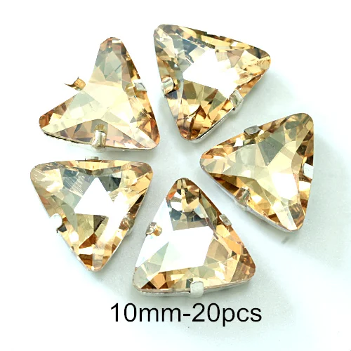 10mm-20pcs Золотые стразы для шампанского, стразы для шитья с плоской задней стороной, стразы для шитья одежды B1236 - Цвет: 10mm-20pcs
