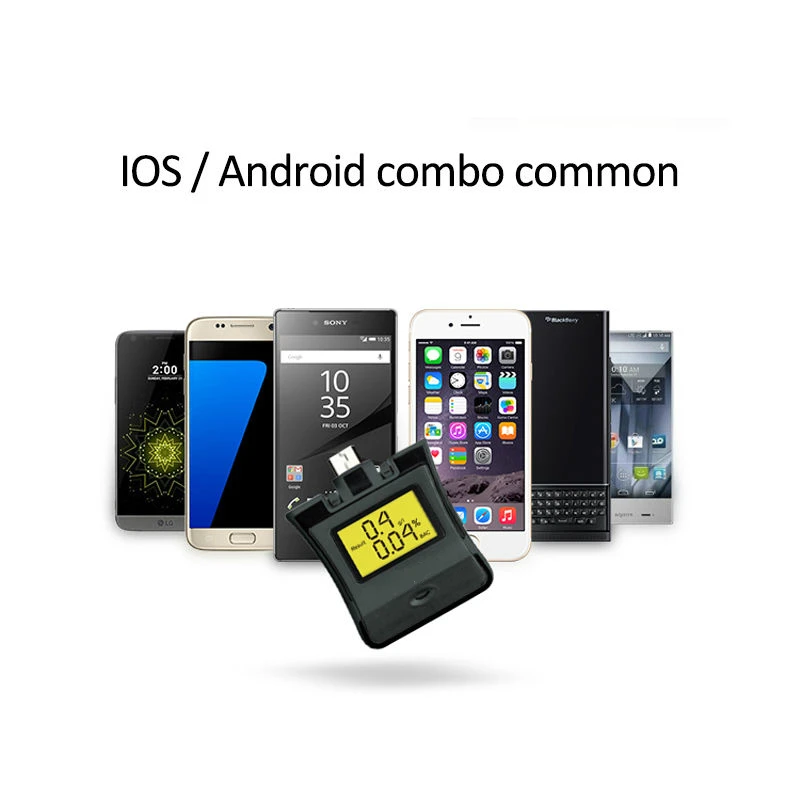 Цифровой алкотестер светодиодный анализатор дыхания для Android/IOS