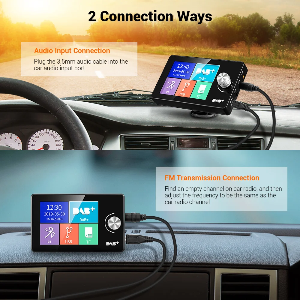 ZEEPIN DAB+ Receiver 2.8 Inch LCD Screen Mini Digital Radio With 3M Antenna Hands-Free Call Stereo Output In-Car | Автомобили и