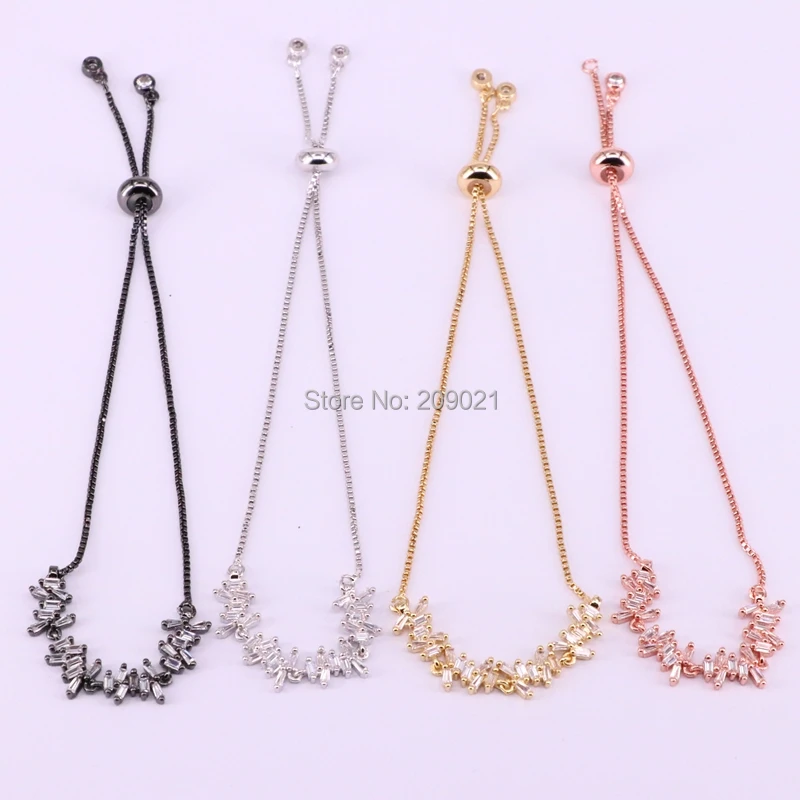 10Pcs Fashion Micro Pave Crystal Long Connector Bracelet For Women Adjustable Bracelets Jewelry | Украшения и аксессуары