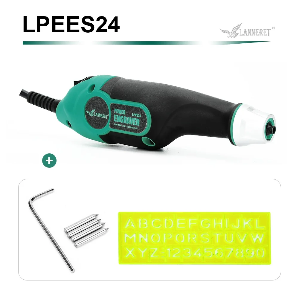 GREEN LANNERET 24 Вт вращающийся инструмент с переменной скоростью Dremel стиль гравер Электрический Мини дрель шлифовальный станок W/4 шт. вольфрам карбид сталь Биты - Цвет: GREEN