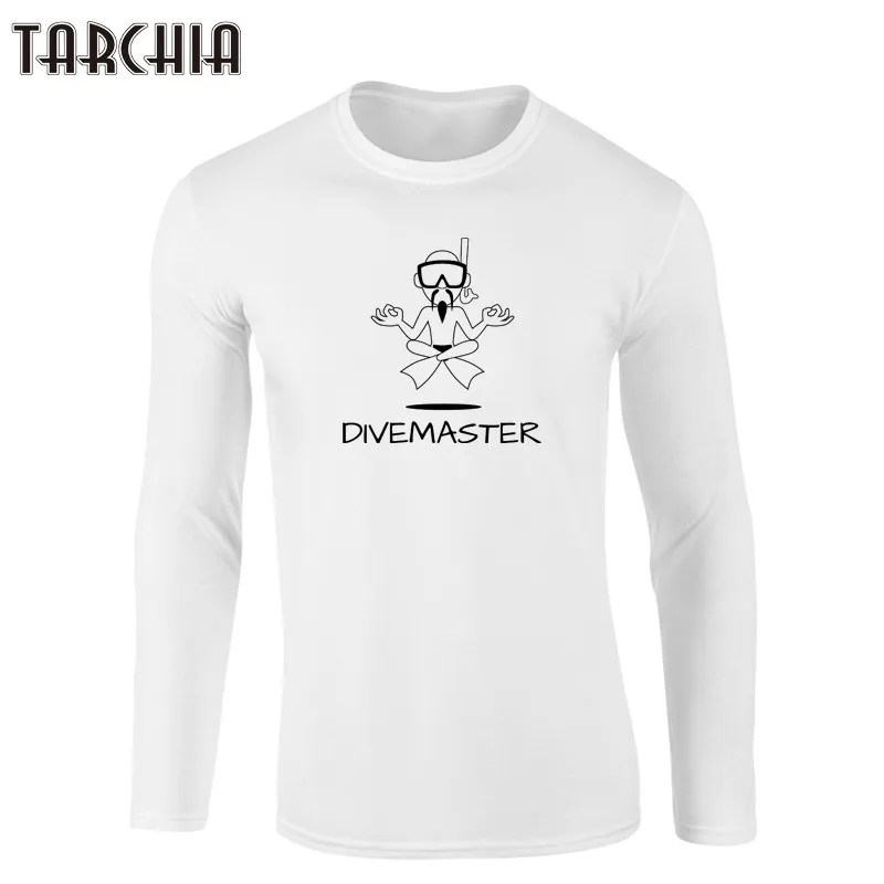 

Футболка TARCHIA DIVEMASTER мужская с длинным рукавом, недорогая хлопковая одежда, повседневная рубашка с круглым вырезом, в стиле хип-хоп