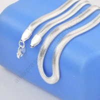 1 piece 16 24 inch nice 925 sterling silver smooth snake man women necklace chain with lobster clasps set heavy jewelry