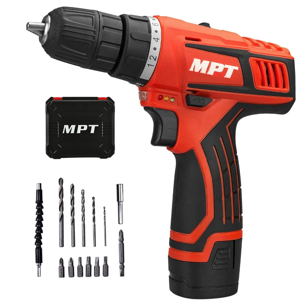 MPT 12V 3/8 &quotБеспроводная компактная дрель с 1.5Ah литиевой батареей 1 час быстрое