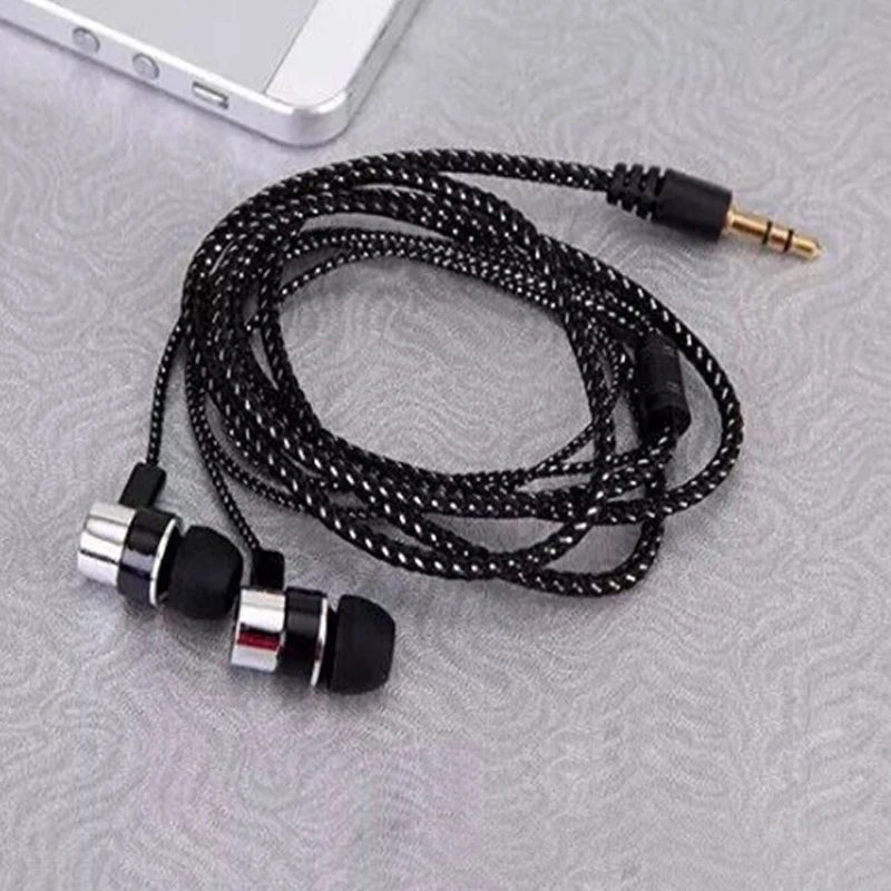 MP3/mp4 тросы наушники плетеный стерео наушники металлические наушники для iphone для samsung для xiaomi huawei всех мобильных телефонов ПК