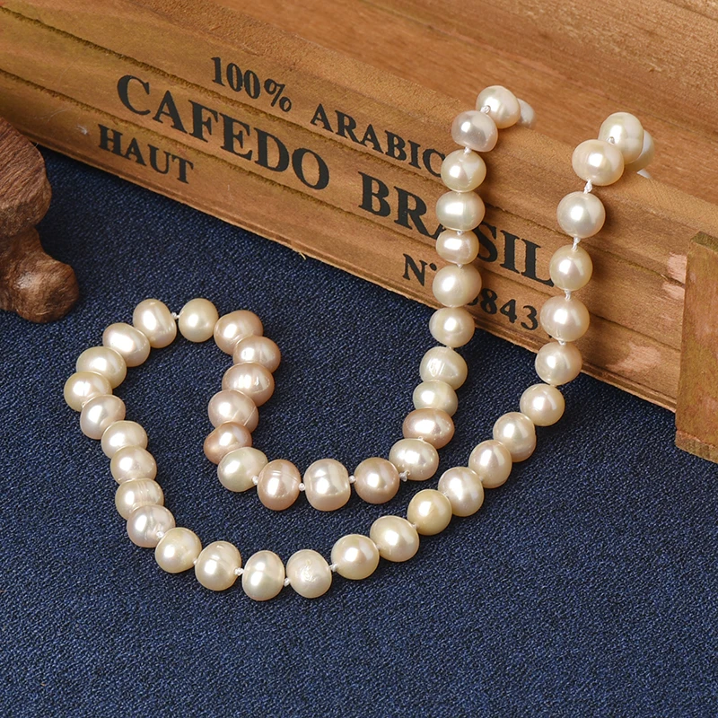 Short sized 1 rows Having a circle and an ellipse Combination 9-10 MM Freshwater unique Pearl Necklace | Украшения и аксессуары