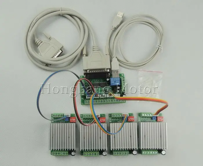 

CNC Router 4 Axis Kit,mach3 TB6600 3 Axis 0-4.5A Stepper Motor Driver Controller kit + one 5 axis breakout board