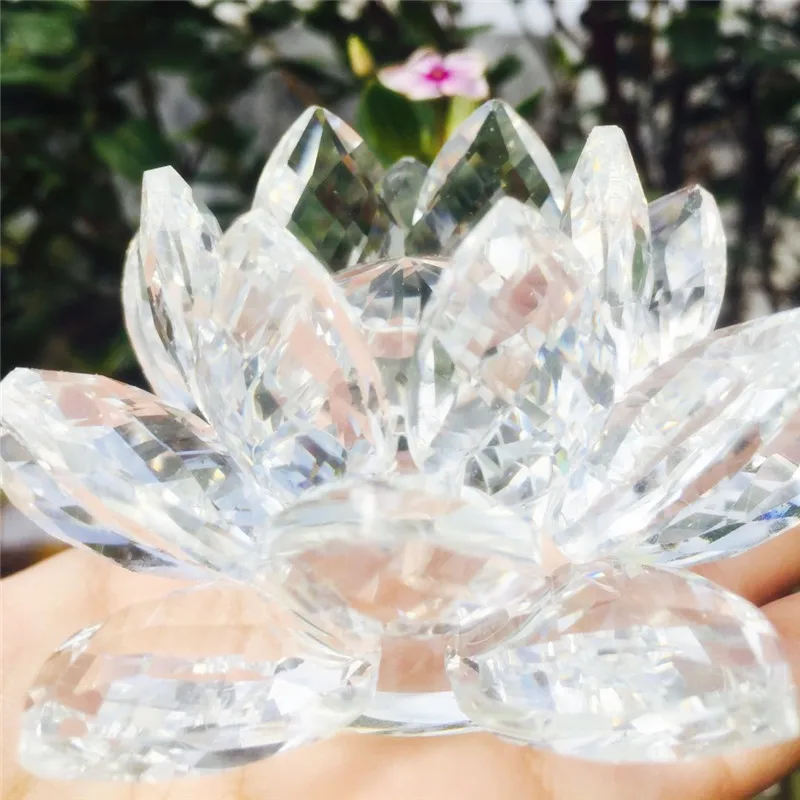 Буддизм кварц кристалл лотос Miniatures натуральный камень цветок ремесла украшения