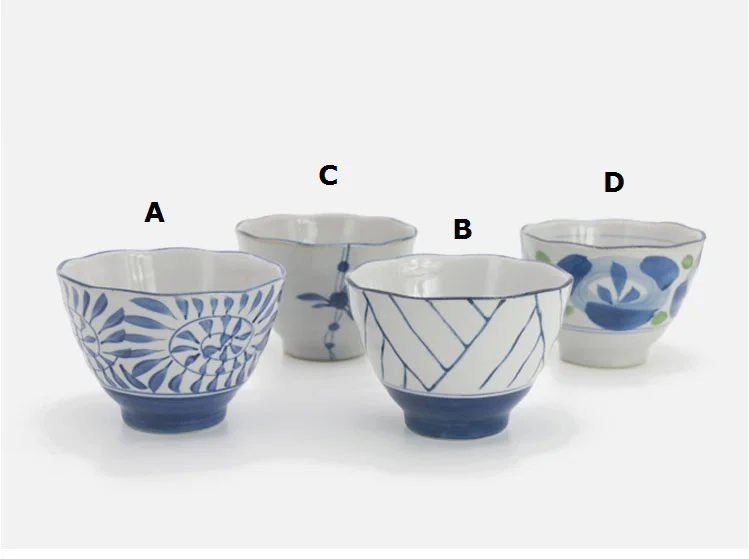 Керамическая чаша ретро ручная роспись посуда подглазурь Китай сине белая