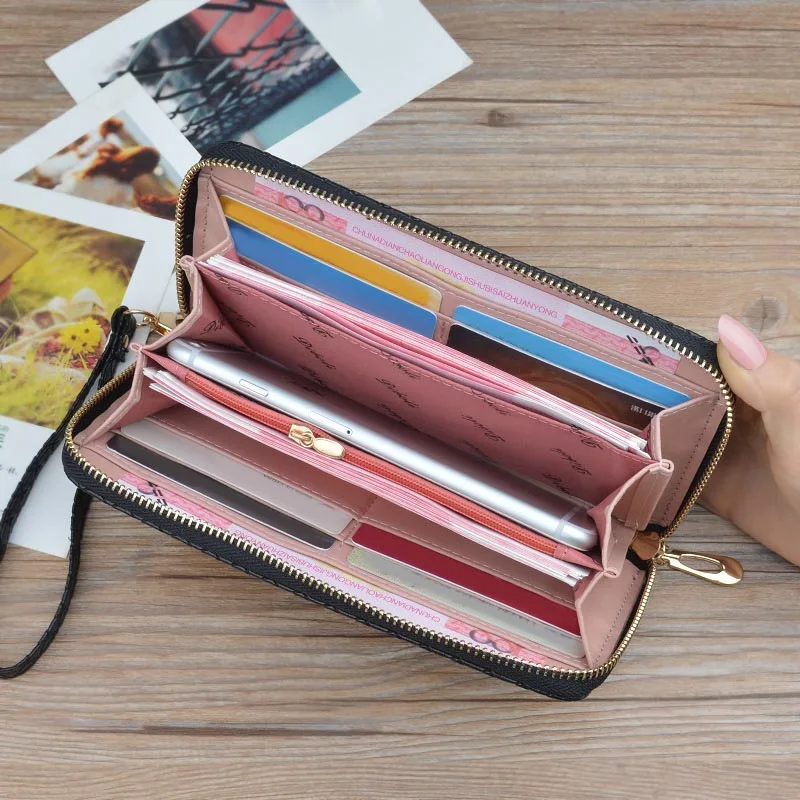 Женский Длинный кошелек из ПУ кожи на молнии|Женские кошельки| |