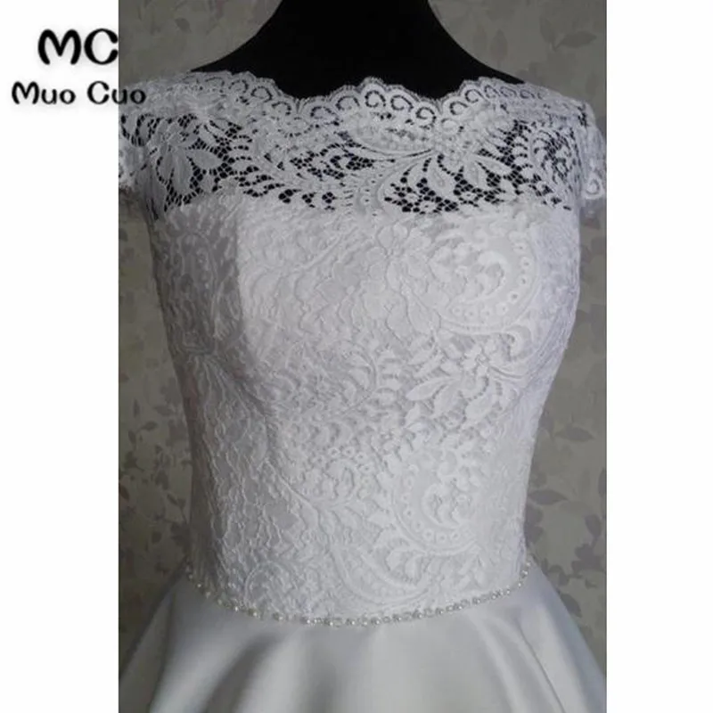 2018 A-Line Свадебные платья Короткие Robe de mariage Кружева Аппликации Рубашка с короткими