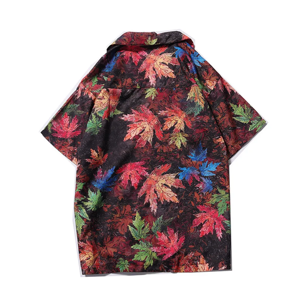 2019 новая стильная мужская летняя модная разноцветная рубашка с принтом листьев