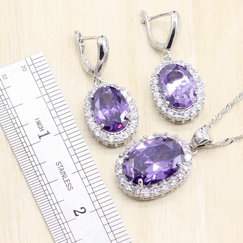 Комплект из колье и серёг с фианитом | Украшения аксессуары