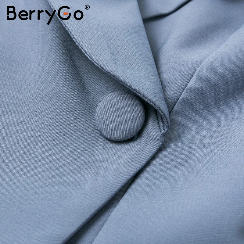 BerryGo элегантные, на одно плечо, офисные женские блейзеры, сексуальные асимметричные пуговицы, женские блейзеры для работы, повседневные осенние женские блейзеры, пальто