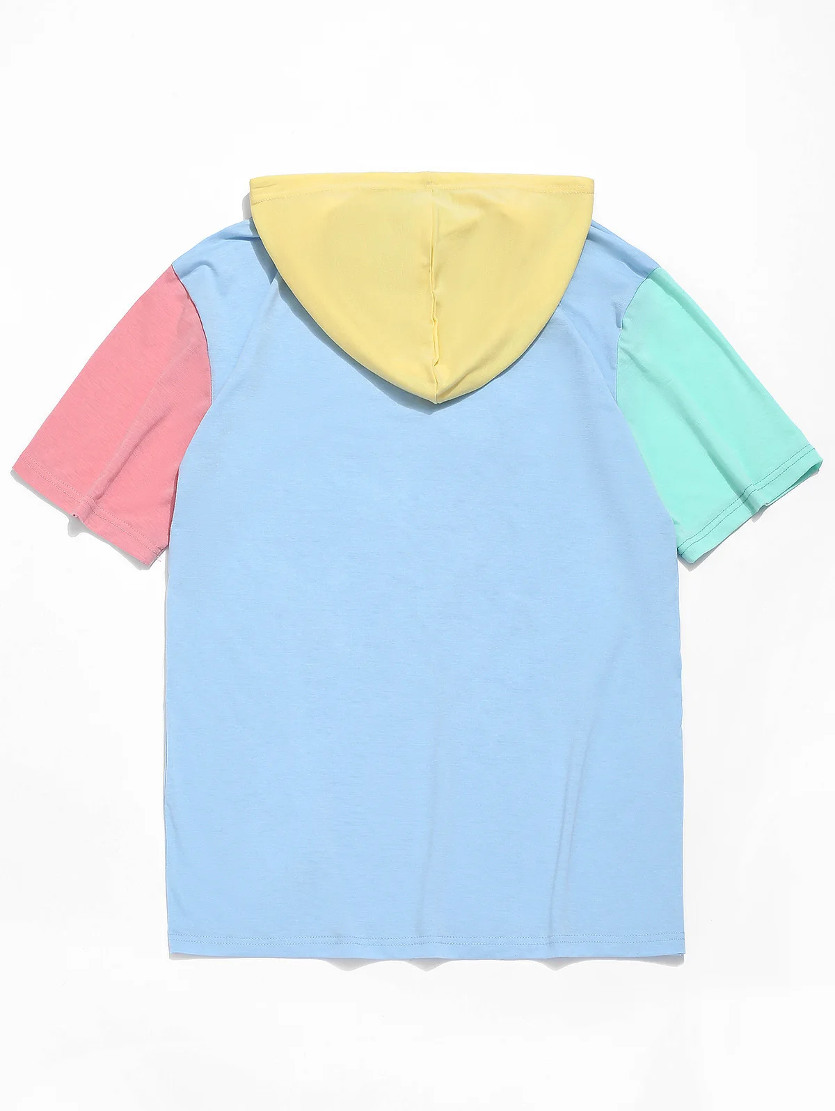 ZAFUL New Summer Color Block Splicing Hooded Men'S T-Shirt Fashion T Shirt Men Top Male Summer Short Sleeve Own Sex Kpop Hoodies