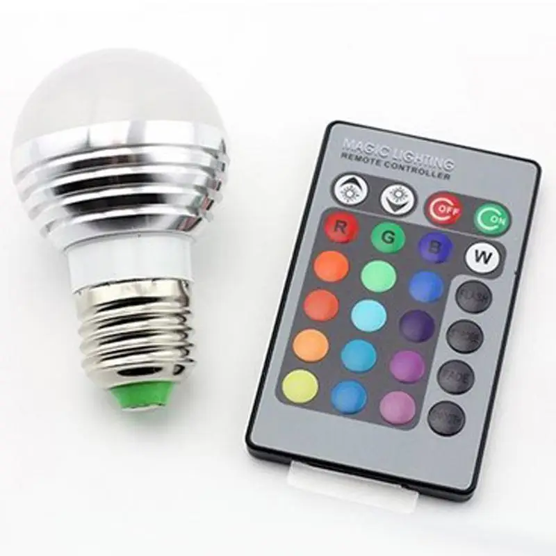 85-265V E27 B22 E14 RGB LED bulb 16 Color Magic Night Light Lamp Dimmable Stage 24key Remote Control holiday | Освещение