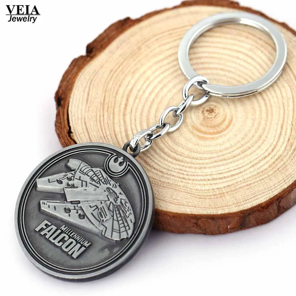 Hot Movie Fashion Key Chain Jewelry Star Wars Falcon Spacecraft Warship Alloy Keychain Pendant For Unisex Dropshipping | Украшения и