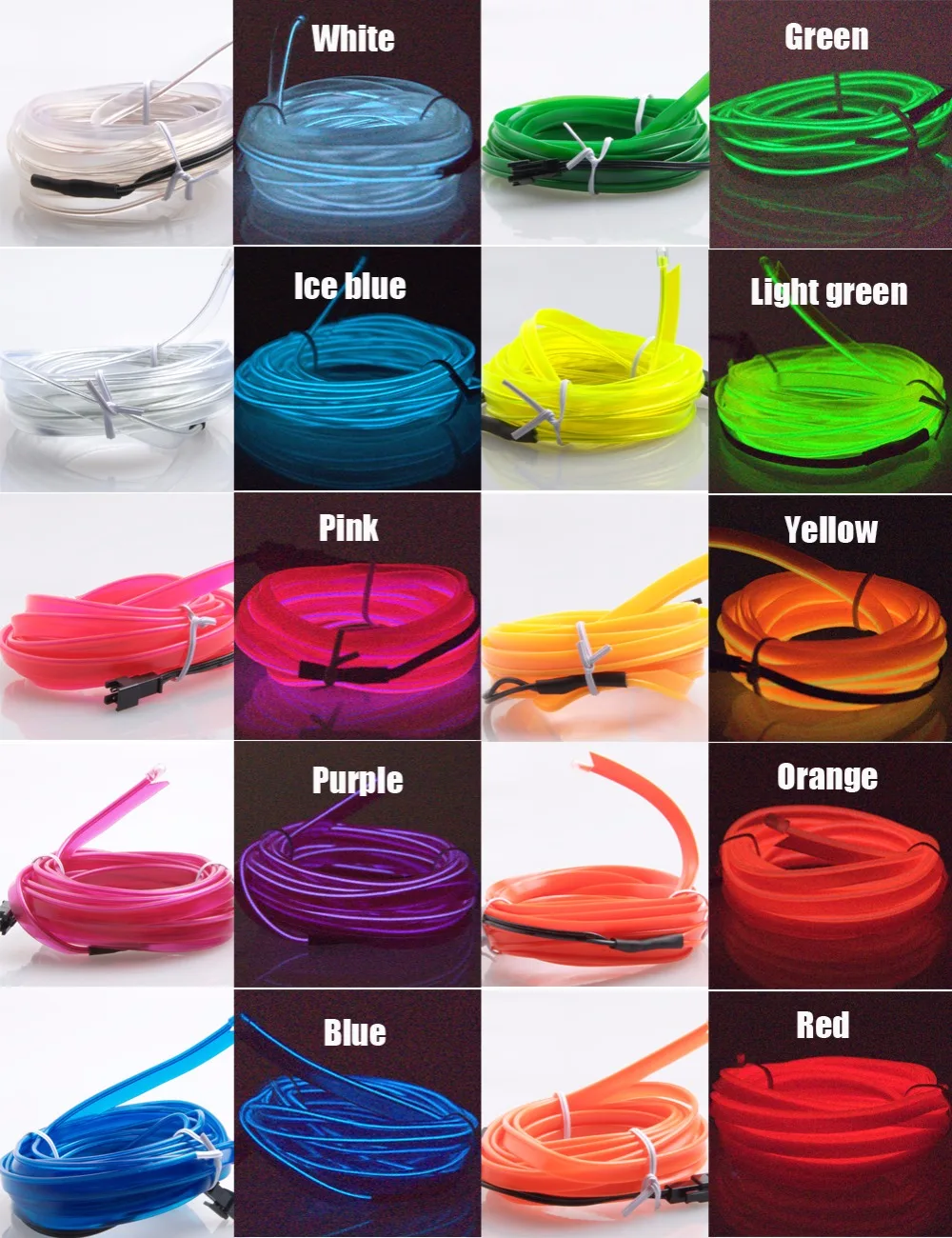 Гибкий неоновый светильник AutoEC 3 м 5 светящийся Электрический провод плоская