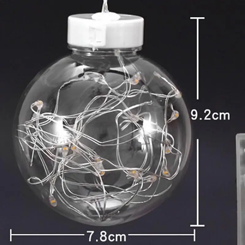 Творческий 10LED 1 шт. пузырь Стекло желая мяч Медный провод свет шнура 3 В Батарея украшения Рождественские строка Шторы огни