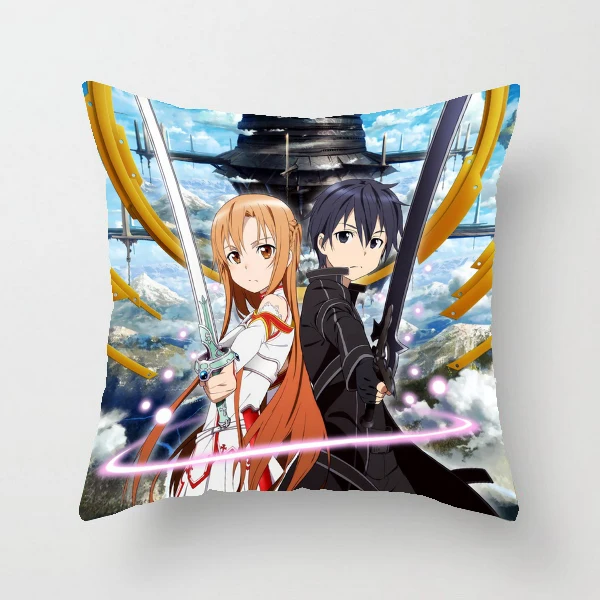 Меч искусство онлайн аниме Kirito &amp Asuna односторонняя квадратная Мини Подушка #40395 |