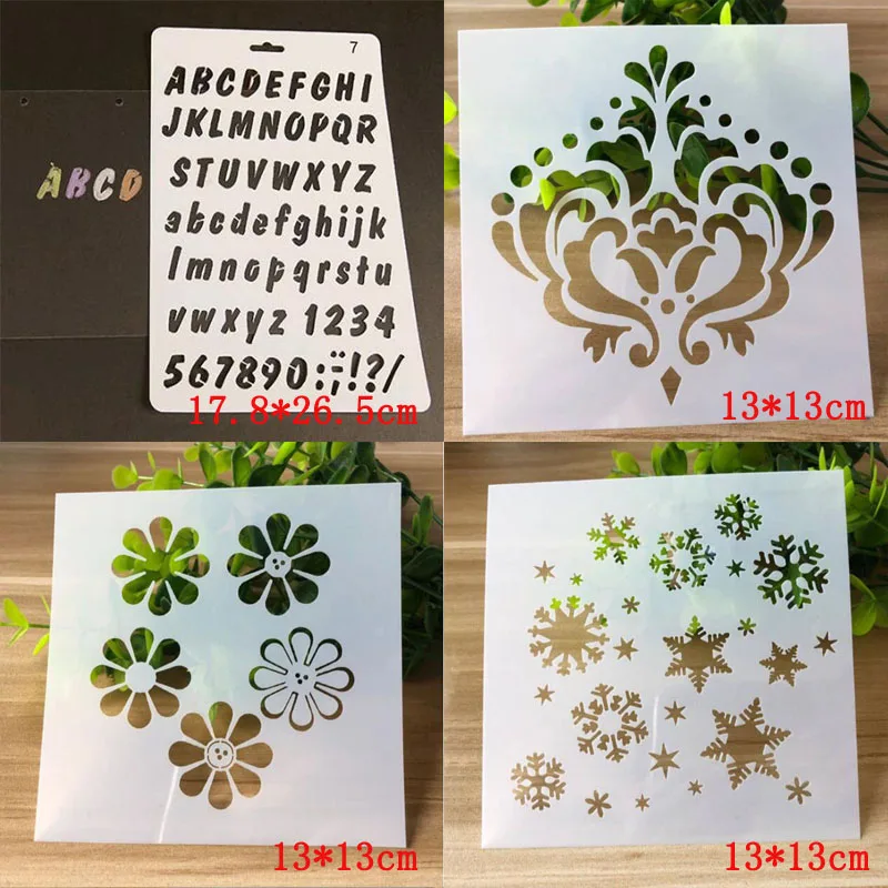 4 шт./компл. шаблоны букв цифры трафарет пуля журнал Корона снежинка шаблон