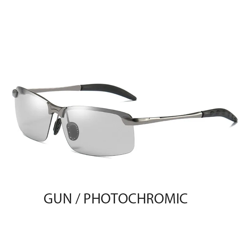 Gun Photochromic BAVIRON фотохромные солнцезащитные очки для мужчин поляризационные День Ночь изменить цвет мужской uva uvb Классический Защита от солнца - Цвет линз: Gun Photochromic