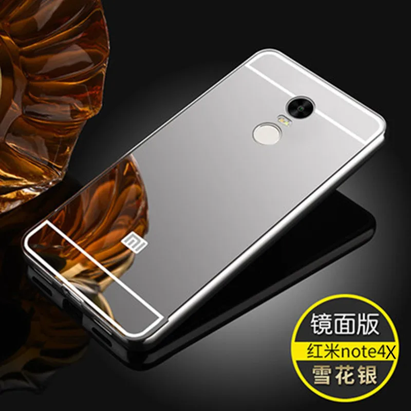 Xinchentech For Xiaomi Redmi Note 4X Case Luxury Mirror Metal+Acrylic Hard Back Cover Accessory Funda Note4X Pro Prime |