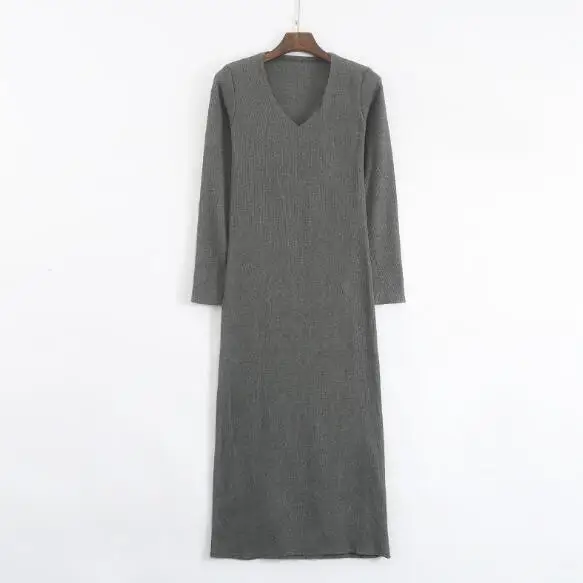 deep grey Fdfklak Vestidos новые платья для беременных с длинным рукавом, хлопковое платье для беременных, весенне-осеннее длинное платье для беременных, женские платья - Цвет: deep grey