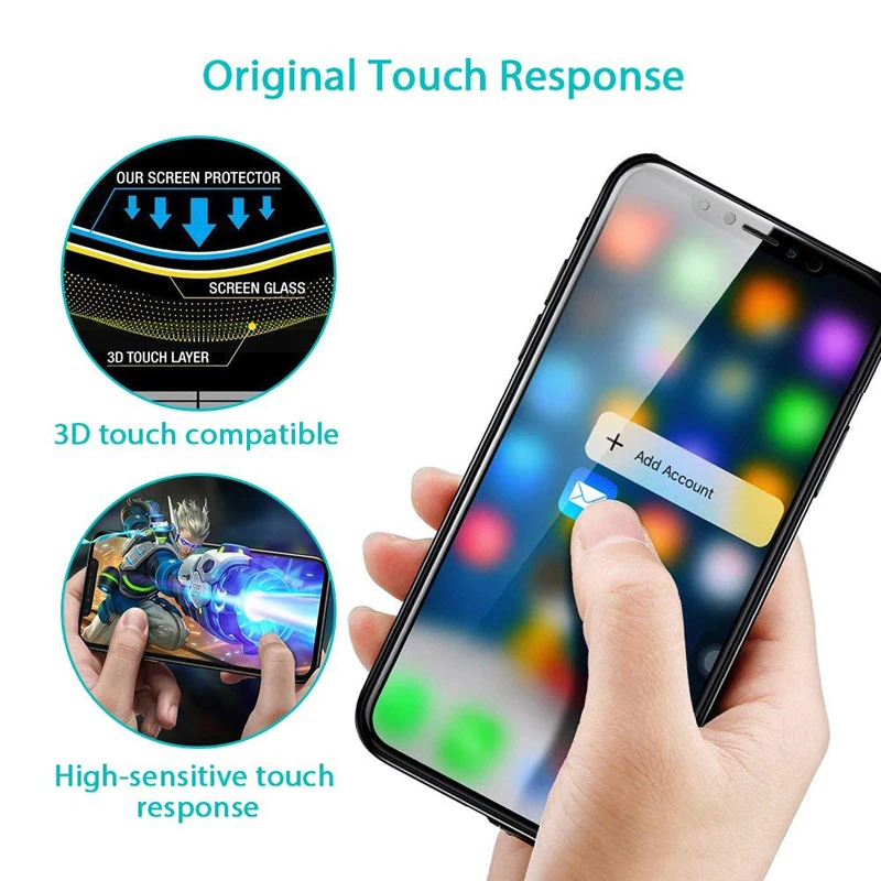 3D 0.23mm Screen Protector For iPhone XS Max 13 X 10 Tempered Glass Front Full Protective Film 8 7 6 S 6S Plus | Мобильные телефоны