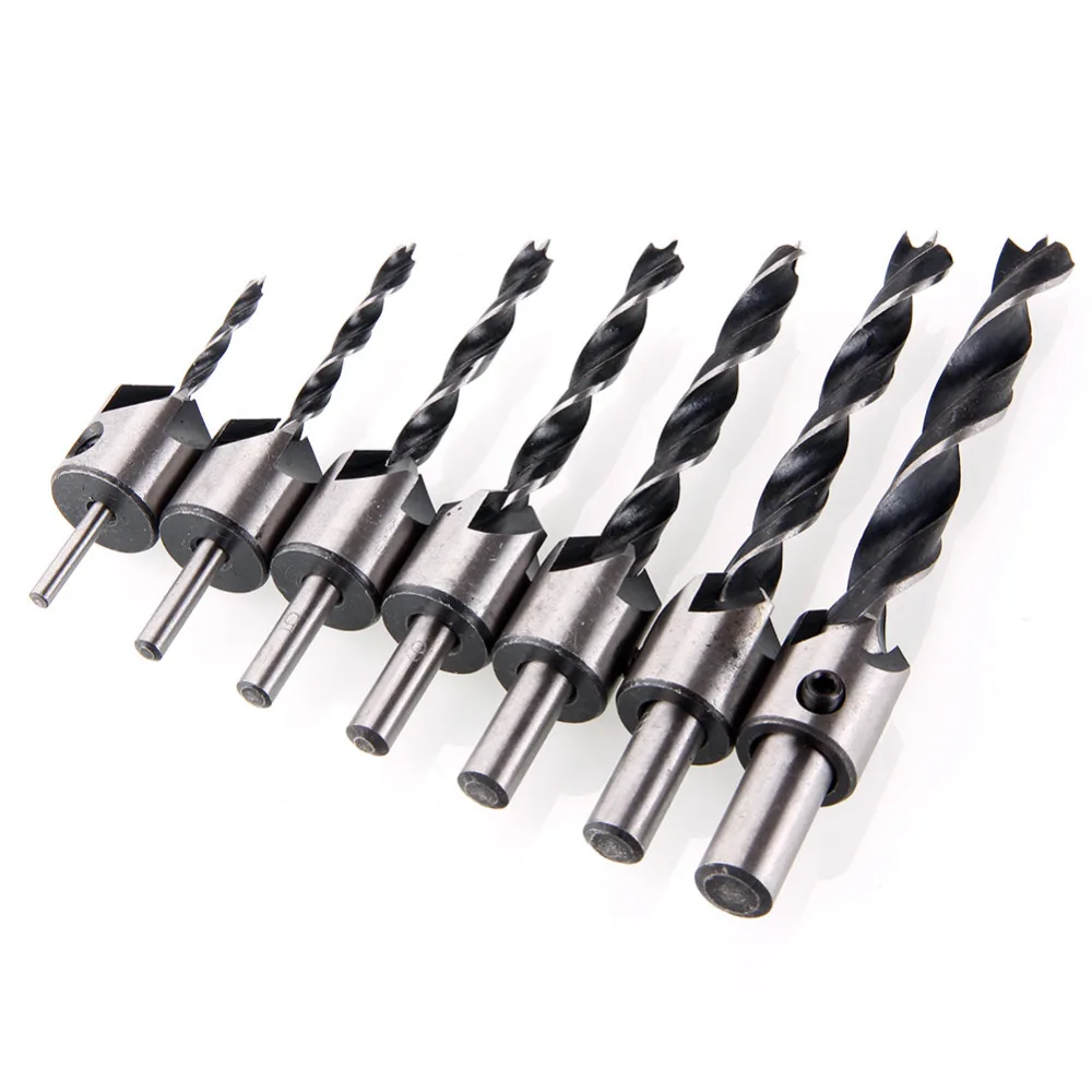 Практичный 7 шт./компл. HSS набор сверл для столярных работ сверло деревообработки 3