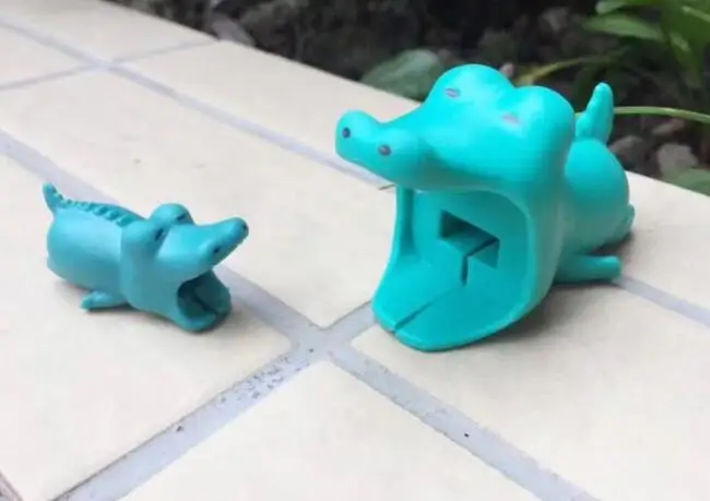 2 шт Милая защита для кабеля "укус" для мобильного телефона, кабель USB, защита для зарядного устройства, большой и маленький набор, мультяшная защита, панда, рыба, Акула - Цвет: 5
