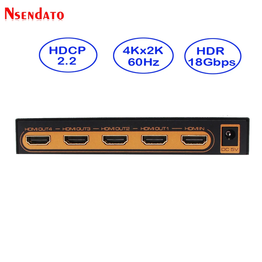 1 в 4 выхода HDMI адаптер сплиттер 1x4 4K x 2K 60 Гц переключатель конвертер для dolby DTS HDCP 2