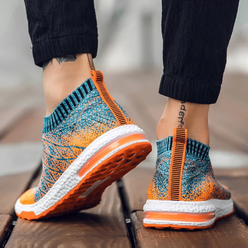 Новинка 2019 легкие мужские теннисные туфли дышащие кроссовки носки мужская обувь