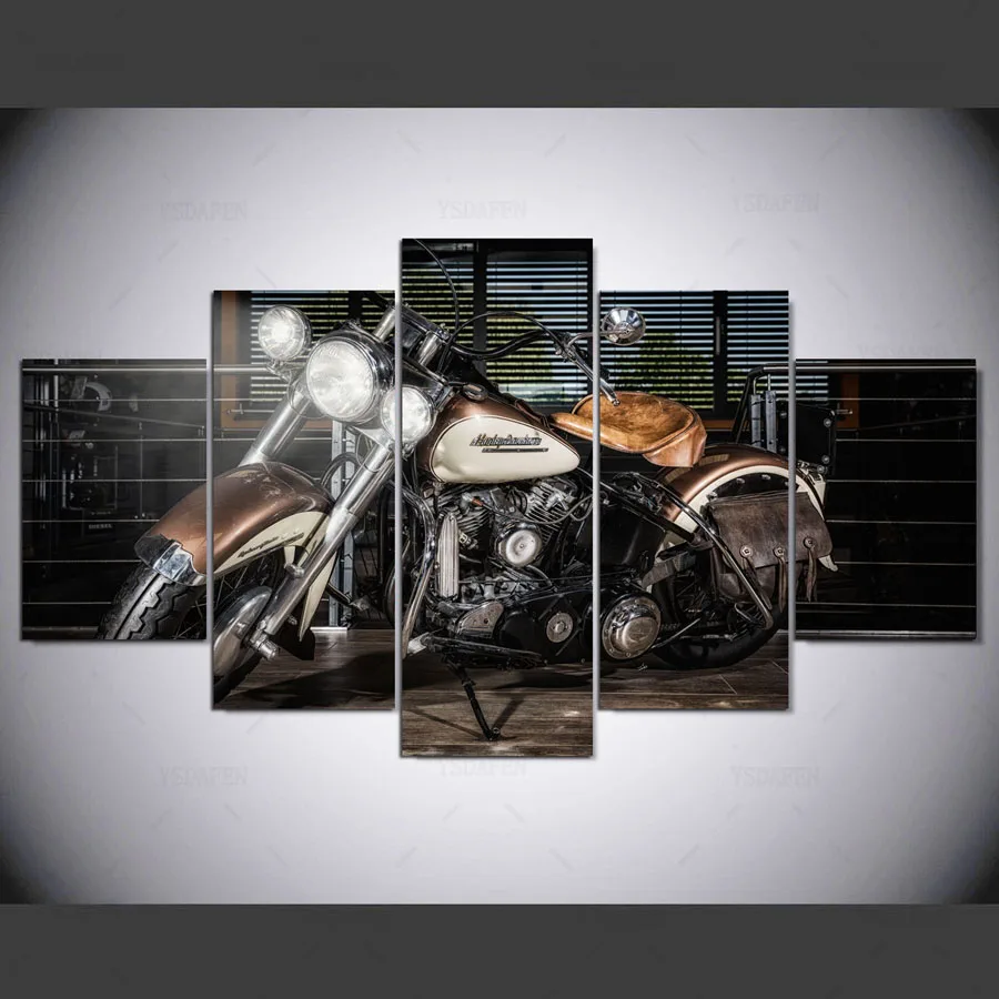 Ysdafen HD печатных мотоцикл Фотографии Живопись 5 шт. холсте Декор комнаты печати