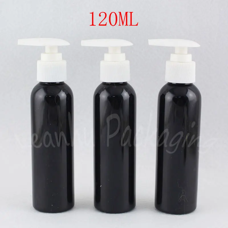 120ML Black Plastic Bottle With Heart Shape Lotion Pump , 120CC Shampoo / Lotion Packaging Bottle , Makeup Sub-bottling