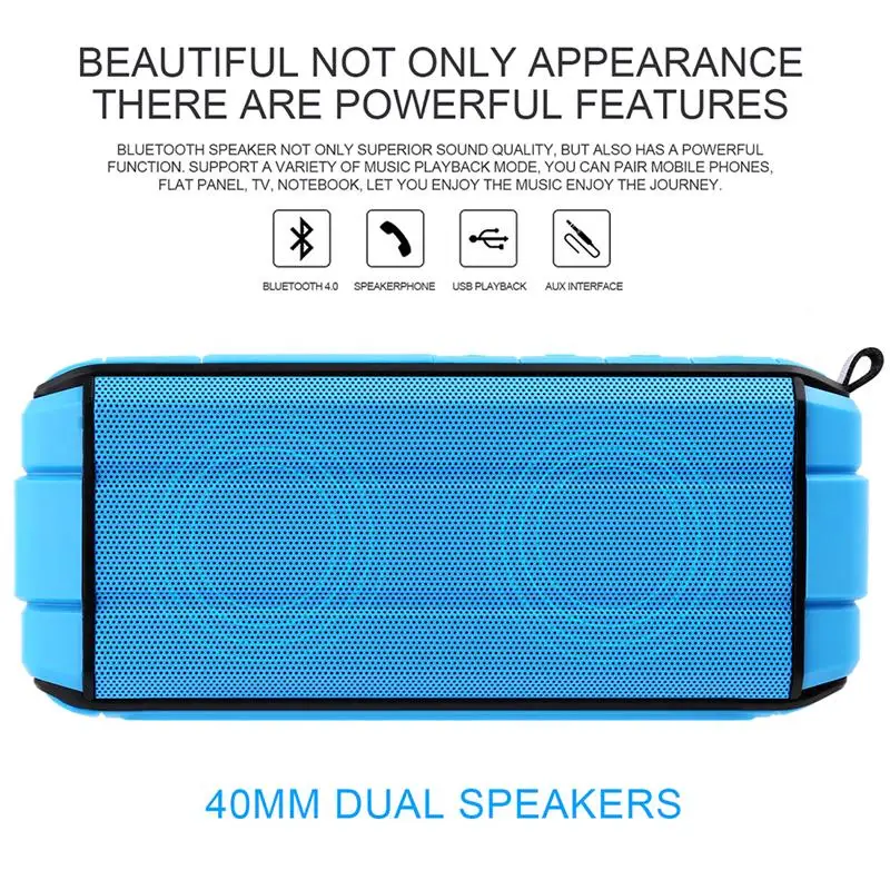 Waterproof IP65 Outdoor Sports Bluetooth Speaker Portable speakers Wireless Stereo 10W With Microphone Support TF AUX |