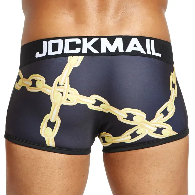 JOCKMAIL Boxer Sexy Men Underwear nylon printed boxershorts men trunks cuecas boxer masculina youth big boy Men Gay Underwear