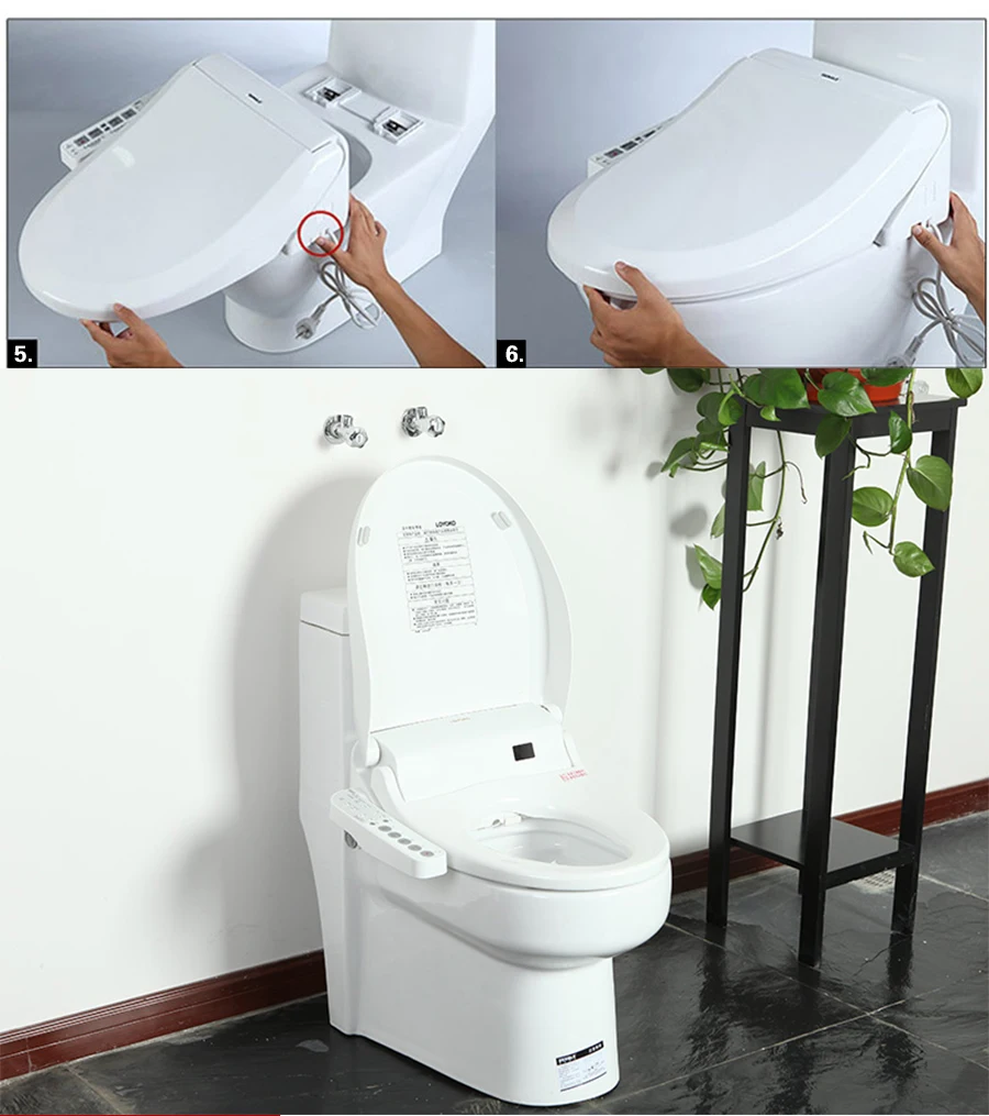 FOHEEL Automatic Open Smart Toilet Seat Cover Electric Smart Bidet Toilet Seat WC Auto Open Seat Heat Toilet Seat Cover