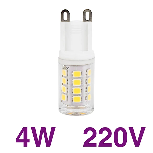 4W 220V 5 шт. G9 без мерцания светодиодный чип 2 Вт 4 Вт 8 Вт 220 В SMD2835 светодиодный керамический лампочка в виде початка кукурузы светильник заменить 20 Вт галогенная лампа хрустальная люстра лампа - Испускаемый цвет: 4W 220V