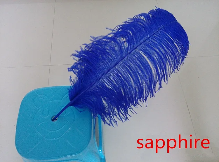 sapphire Высокое качество страусиные перья 10 шт./24-26 дюймов(60-65 см) DIY свадебный натуральный Декор костюм для вечеринки дизайн перо - Цвет: sapphire