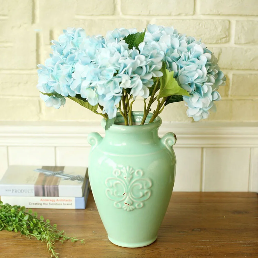 5 шт./партия Настоящее Сенсорное ИСКУССТВО ШЕЛК фиолетовый гортензия Свадебная