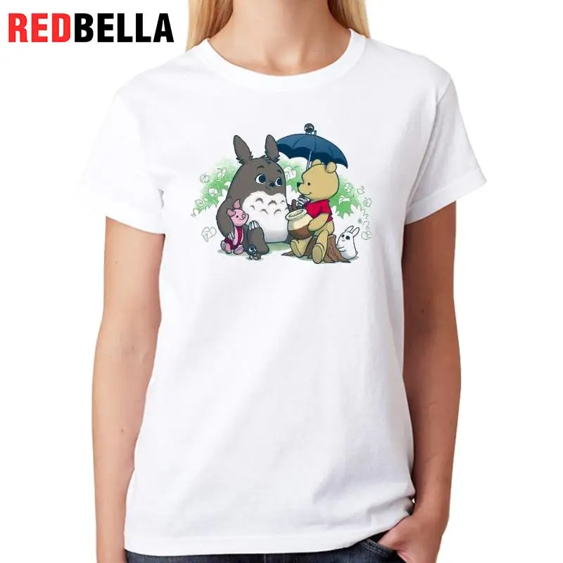 REDBELLA футболка Femininas Тоторо лесной дух дети милые Kawaii Studio Ghibli женская одежда