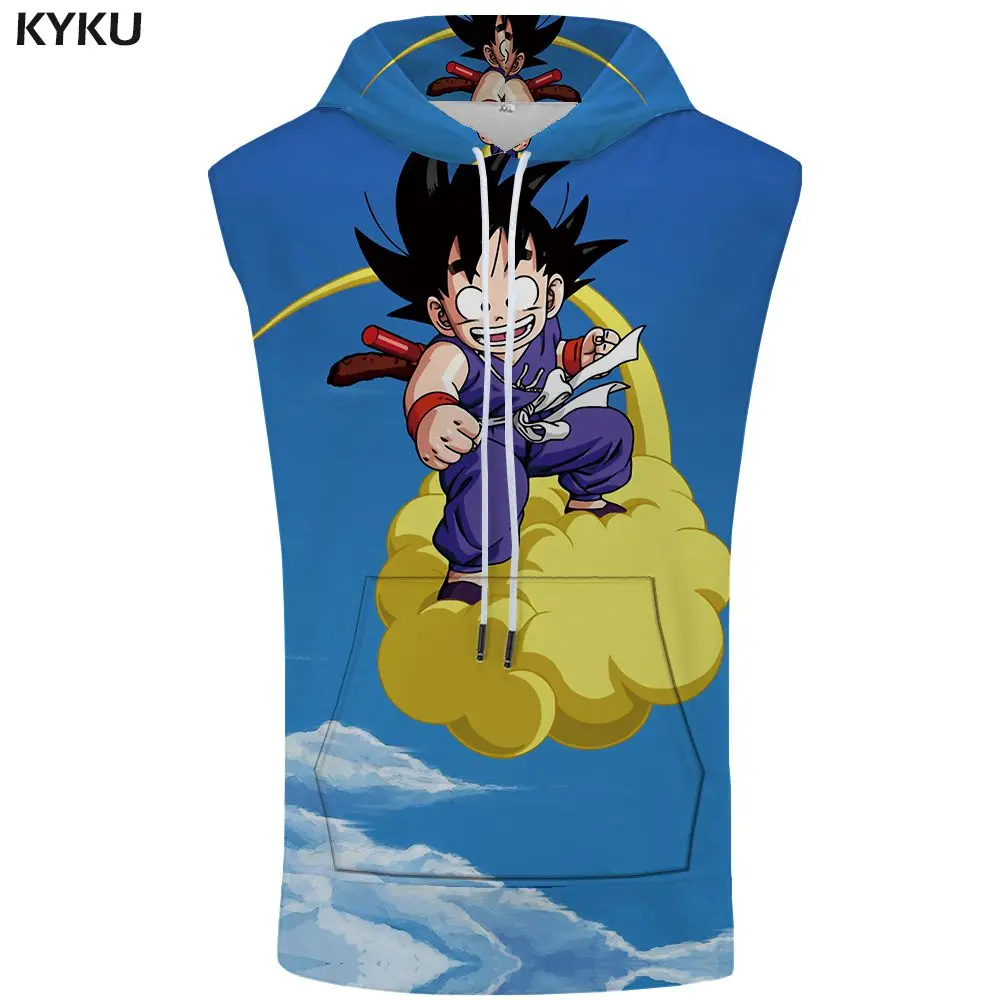 Tank Top 13 KYKU Dragon Ball топ с капюшоном рубашка Гоку война без рукавов желтый свитер жилет Стрингер мужская одежда хип хоп рок - Цвет: Tank Top 13