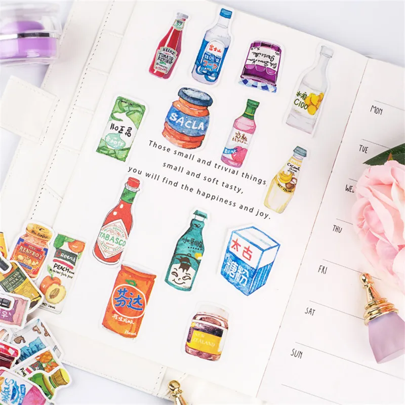 226pcs/packs drinks Stickers scrapbooking planner kids girls notebook cute kawaii beauty DIY handbook sticker decoration | Игрушки и