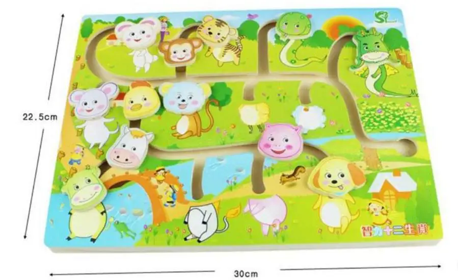 Детские головоломки деревянные игрушки лабиринт головоломка животного матч