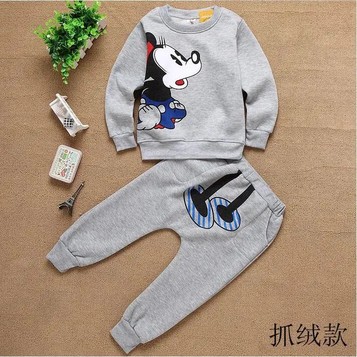 2016 New kids clothes girls mickey cartoon children clothing sets casual long sleeved tops + pants 2pc baby boy sport suit | Детская